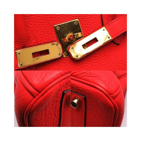 Hermes Women's Orange Togo Leather Birkin Bag - A Condition in Orange - Picture 8 of 10